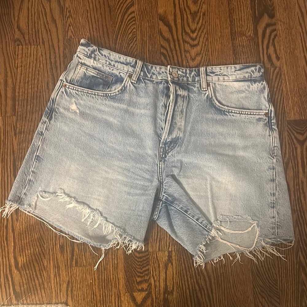 Reformation Distressed Denim Shorts